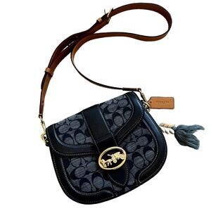 Coach Georgie Saddle Bag in Signature Chambray